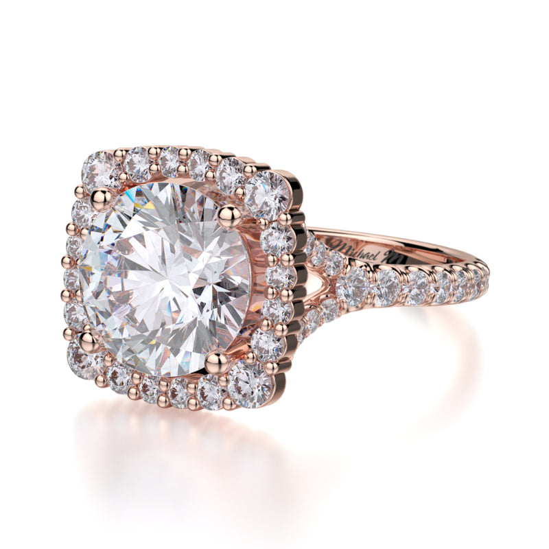 Michael M 18k Rose Gold Europa Engagement Ring