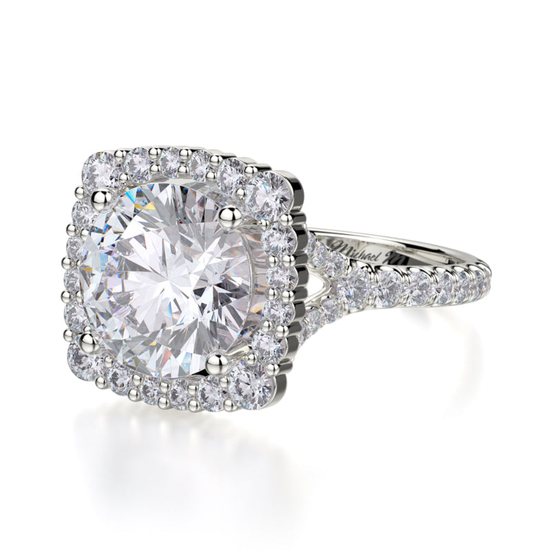 Michael M 18k White Gold Europa Engagement Ring