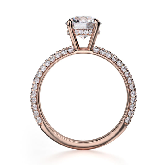 Michael M 18k Rose Gold Crown Engagement Ring