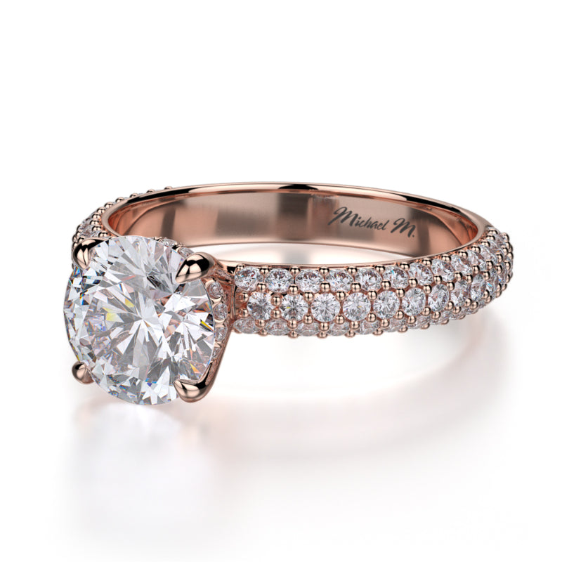 Michael M 18k Rose Gold Crown Engagement Ring