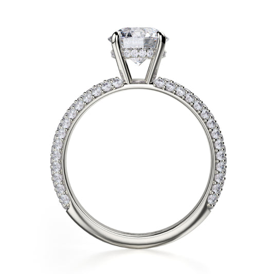 Michael M 18k White Gold Crown Engagement Ring