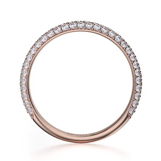 Michael M 18k Rose Gold Diamond Wedding Band