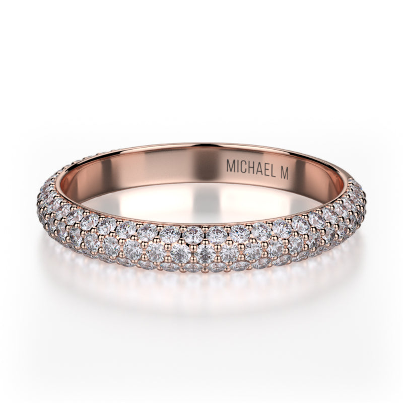 Michael M 18k Rose Gold Diamond Wedding Band