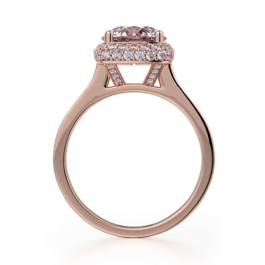 Michael M 18k Rose Gold Crown Engagement Ring