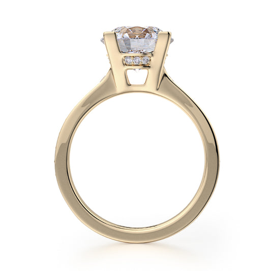 Michael M 18k Yellow Gold Crown Engagement Ring