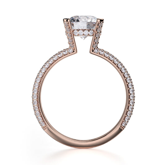 Michael M 18k Rose Gold Crown Engagement Ring