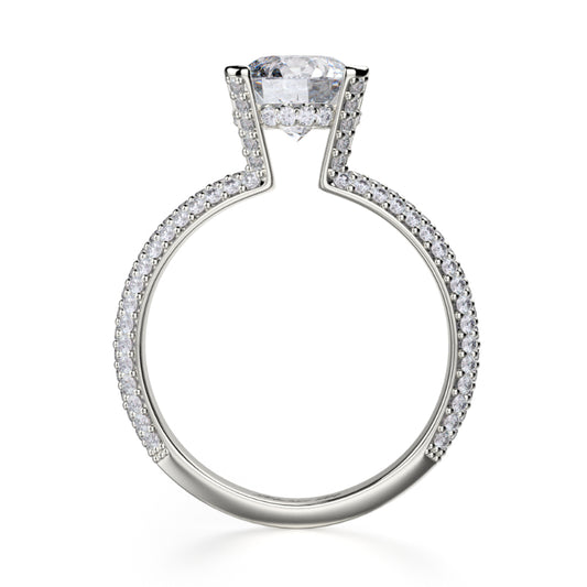 Michael M 18k White Gold Crown Engagement Ring