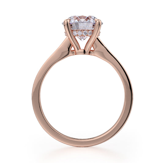 Michael M 18k Rose Gold Crown Engagement Ring