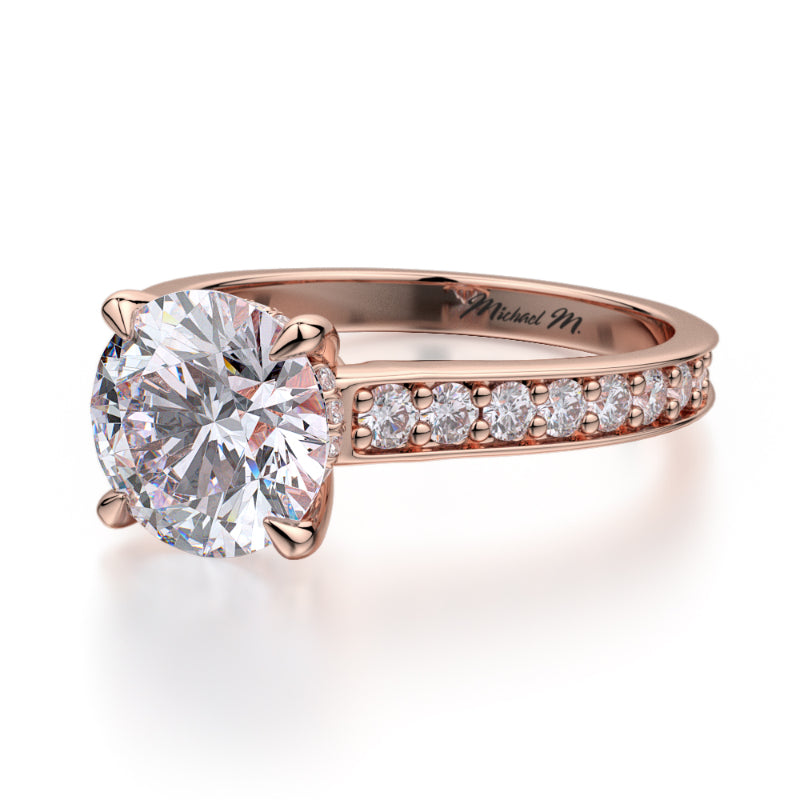 Michael M 18k Rose Gold Crown Engagement Ring
