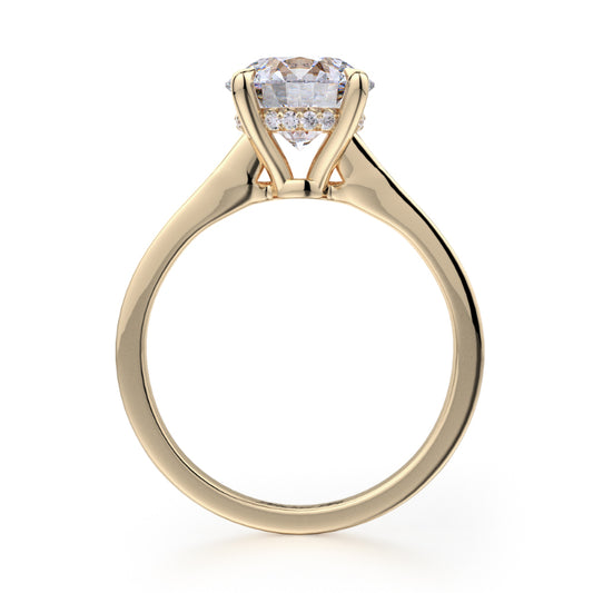 Michael M 18k Yellow Gold Crown Engagement Ring