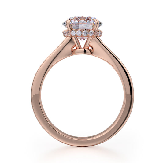 Michael M 18k Rose Gold Crown Engagement Ring