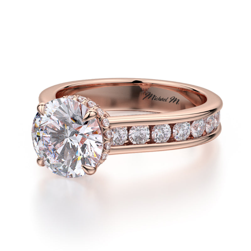 Michael M 18k Rose Gold Crown Engagement Ring
