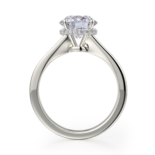 Michael M 18k White Gold Crown Engagement Ring