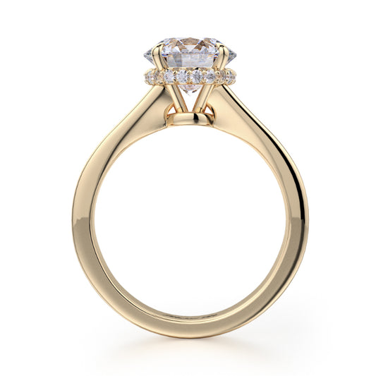 Michael M 18k Yellow Gold Crown Engagement Ring