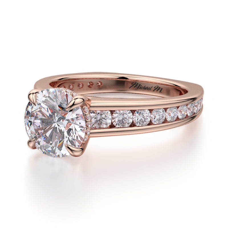 Michael M 18k Rose Gold Crown Engagement Ring
