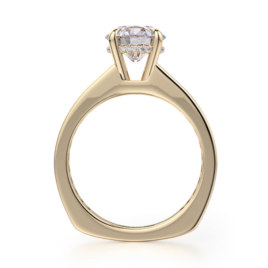 Michael M 18k Yellow Gold Crown Engagement Ring