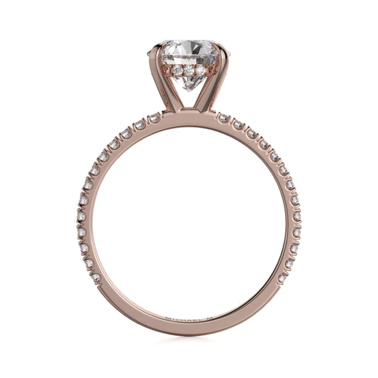 Michael M 18k Rose Gold Crown Engagement Ring