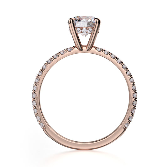 Michael M 18k Rose Gold Crown Engagement Ring