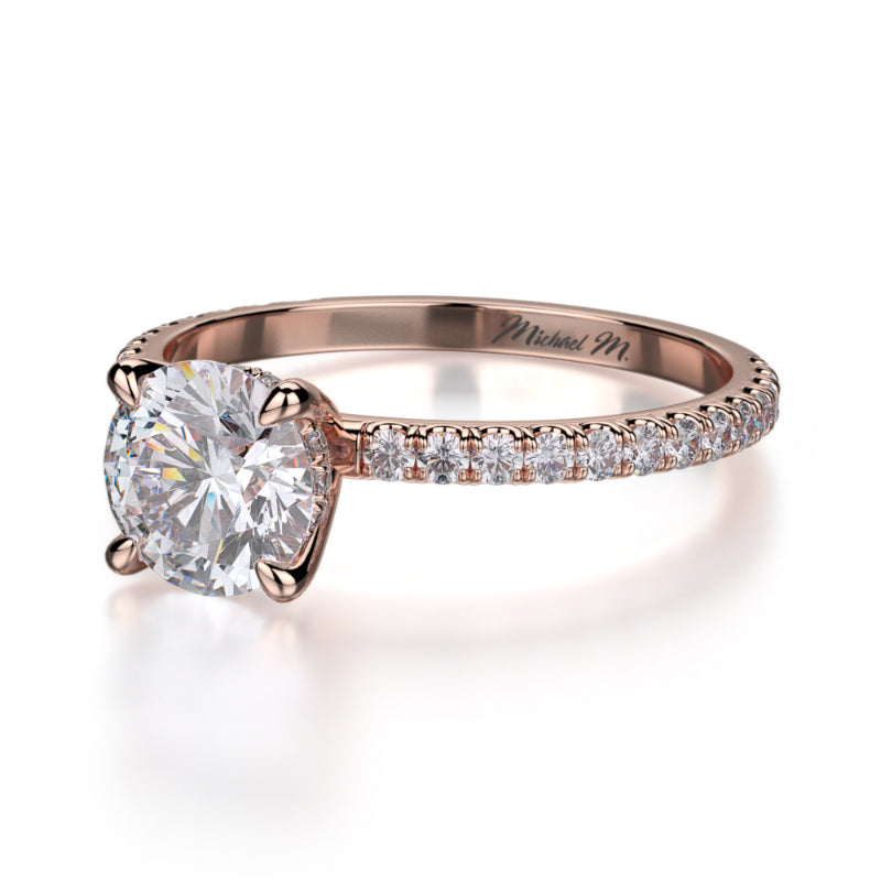 Michael M 18k Rose Gold Crown Engagement Ring