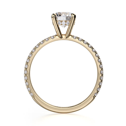 Michael M 18k Yellow Gold Crown Engagement Ring