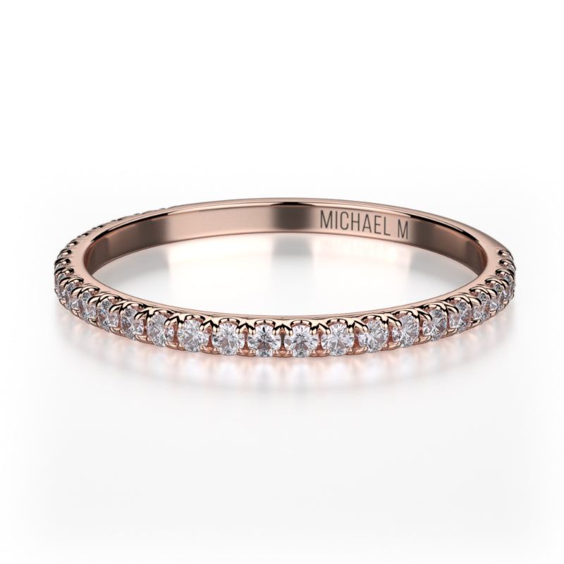 Michael M 18k Rose Gold Diamond Wedding Band