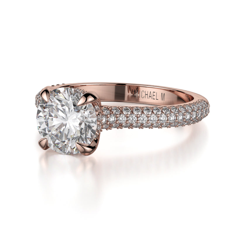 Michael M 18k Rose Gold Crown Engagement Ring