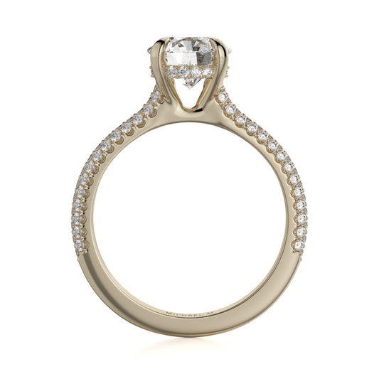 Michael M 18k Yellow Gold Crown Engagement Ring