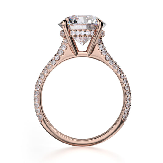 Michael M 18k Rose Gold Crown Engagement Ring