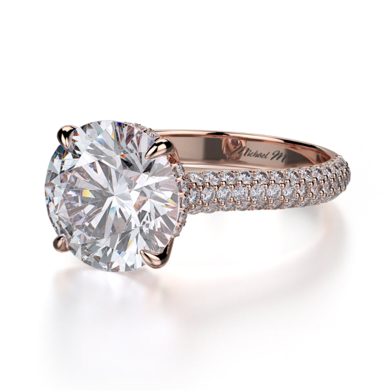 Michael M 18k Rose Gold Crown Engagement Ring