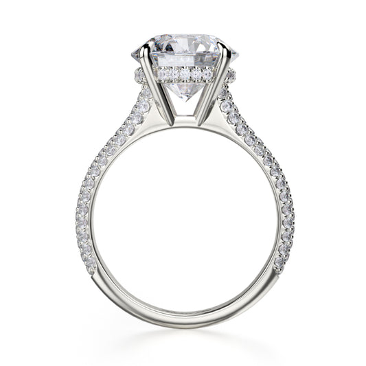 Michael M 18k White Gold Crown Engagement Ring