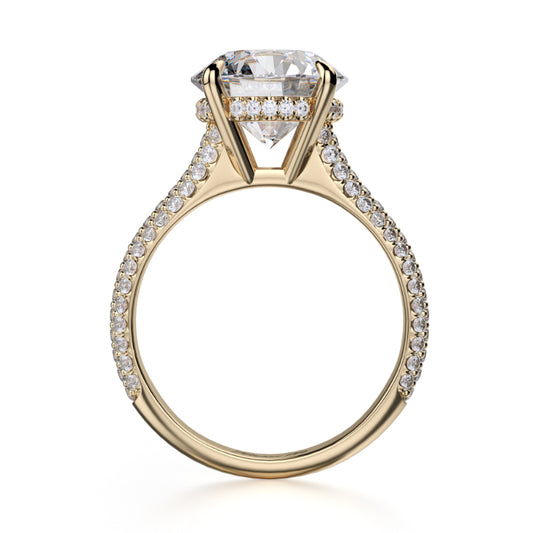 Michael M 18k Yellow Gold Crown Engagement Ring