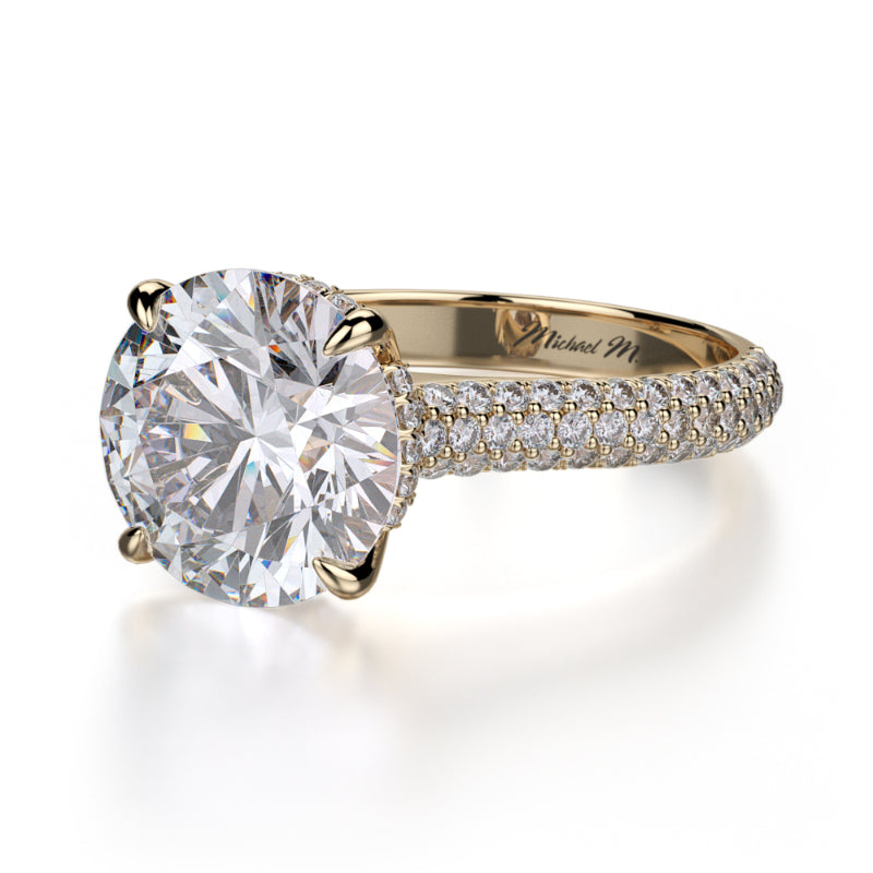 Michael M 18k Yellow Gold Crown Engagement Ring