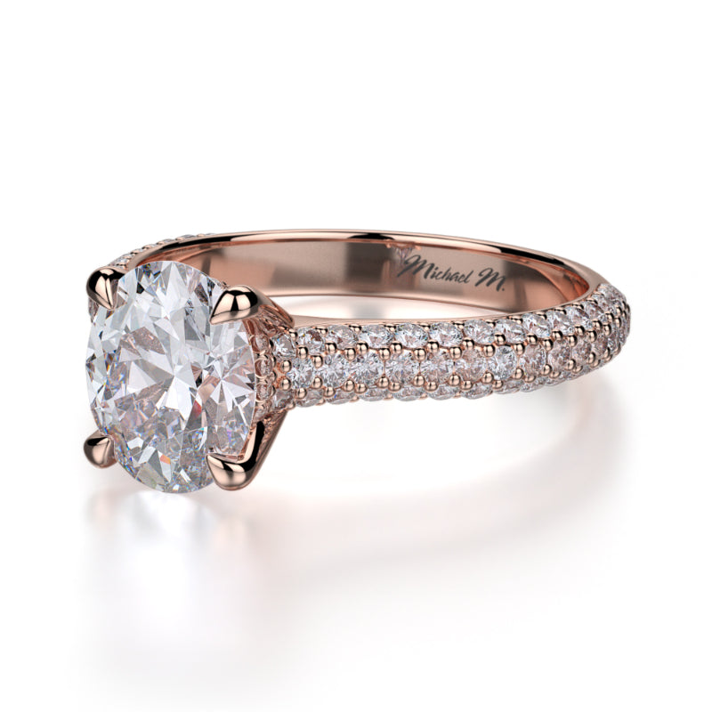 Michael M 18k Rose Gold Crown Engagement Ring
