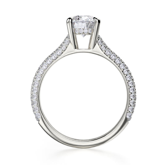 Michael M 18k White Gold Crown Engagement Ring