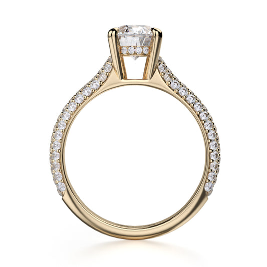 Michael M 18k Yellow Gold Crown Engagement Ring