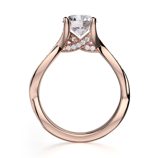 Michael M 18k Rose Gold Love Engagement Ring