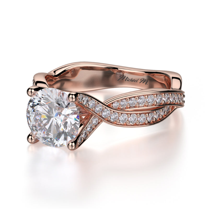 Michael M 18k Rose Gold Love Engagement Ring