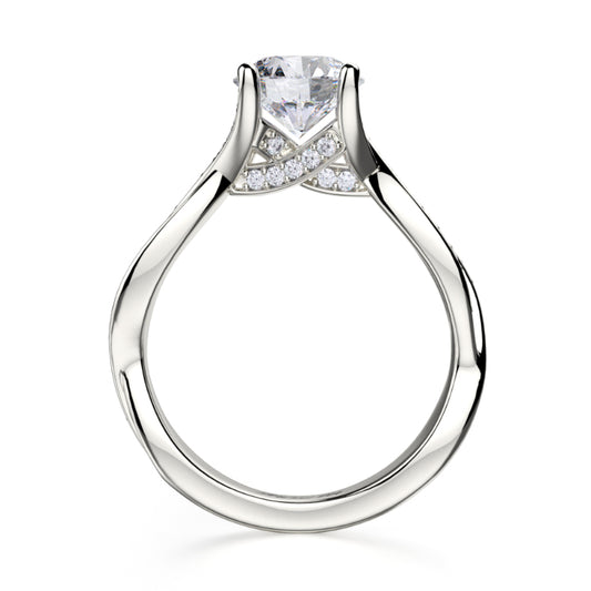 Michael M 18k White Gold Love Engagement Ring
