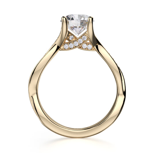 Michael M 18k Yellow Gold Love Engagement Ring