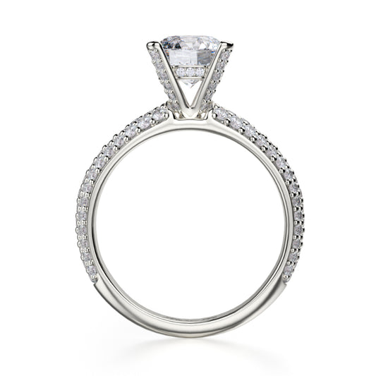 Michael M 18k White Gold Crown Engagement Ring