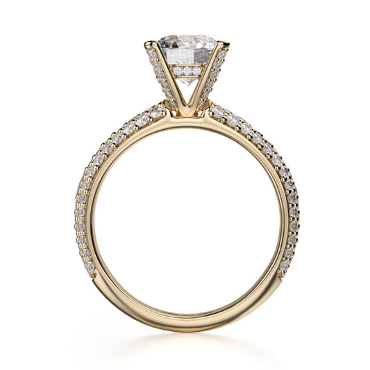 Michael M 18k Yellow Gold Crown Engagement Ring
