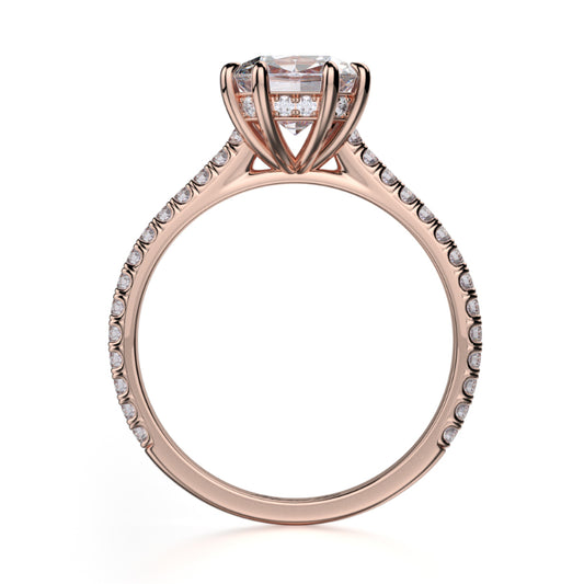 Michael M 18k Rose Gold Crown Engagement Ring