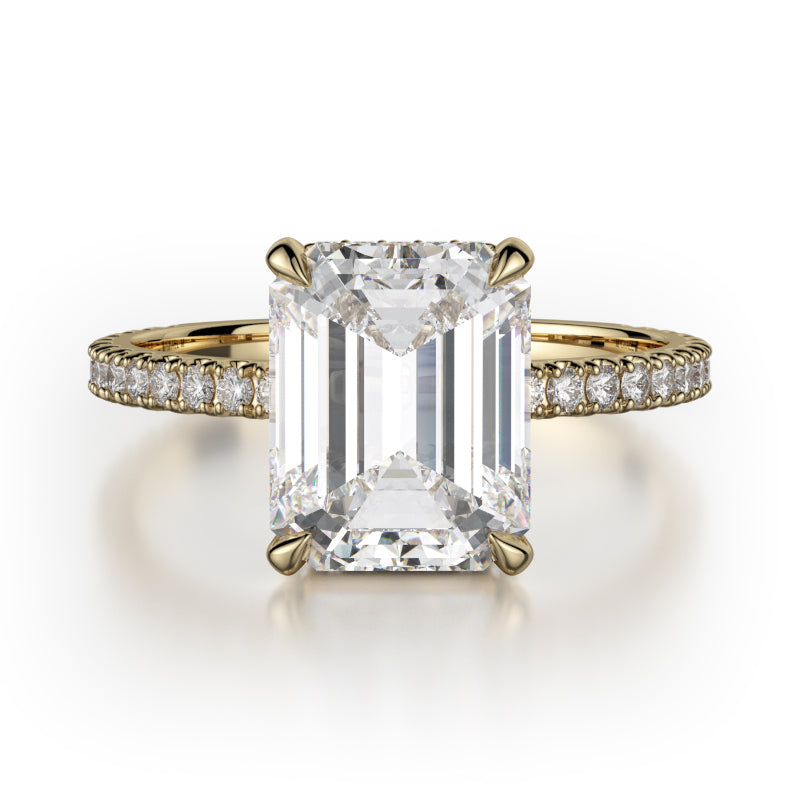 Michael M 18k Yellow Gold Crown Engagement Ring