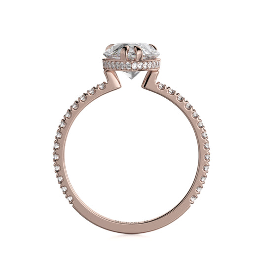 Michael M 18k Rose Gold Crown Engagement Ring