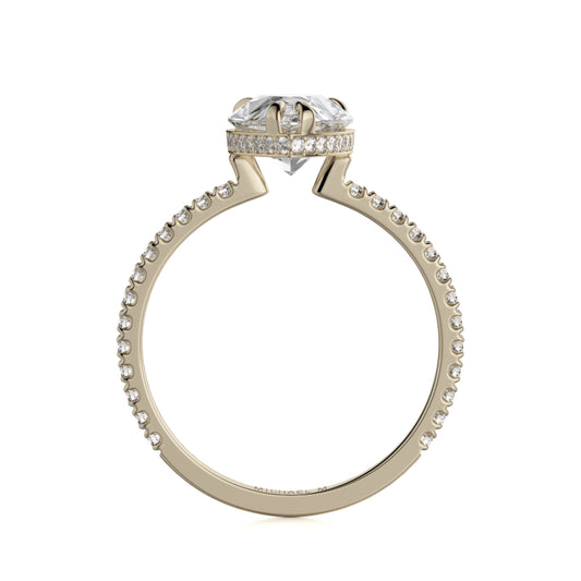 Michael M 18k Yellow Gold Crown Engagement Ring