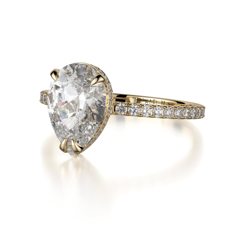 Michael M 18k Yellow Gold Crown Engagement Ring