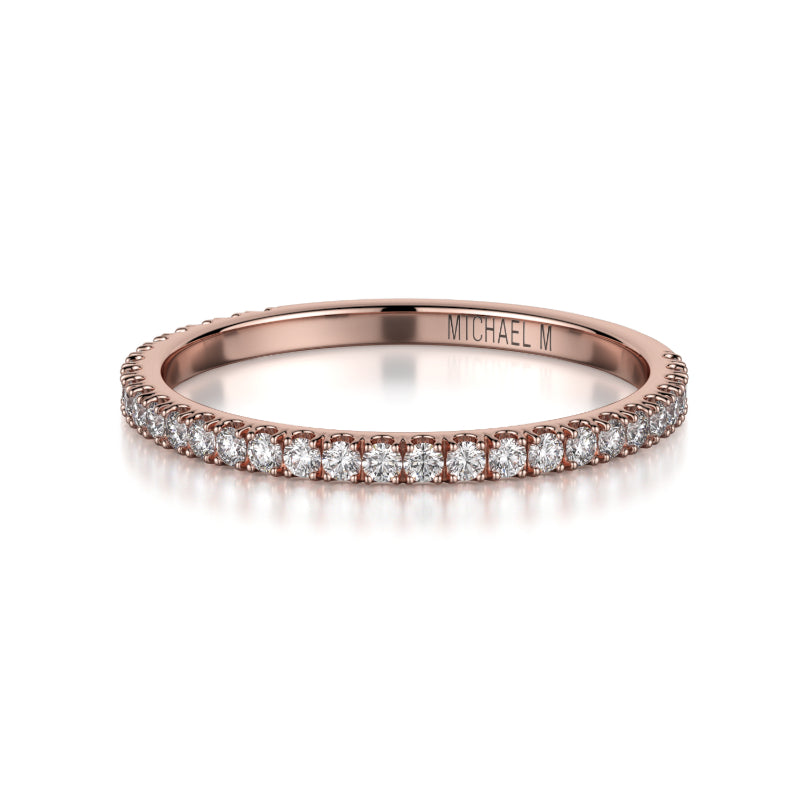 Michael M 18k Rose Gold Diamond Wedding Band