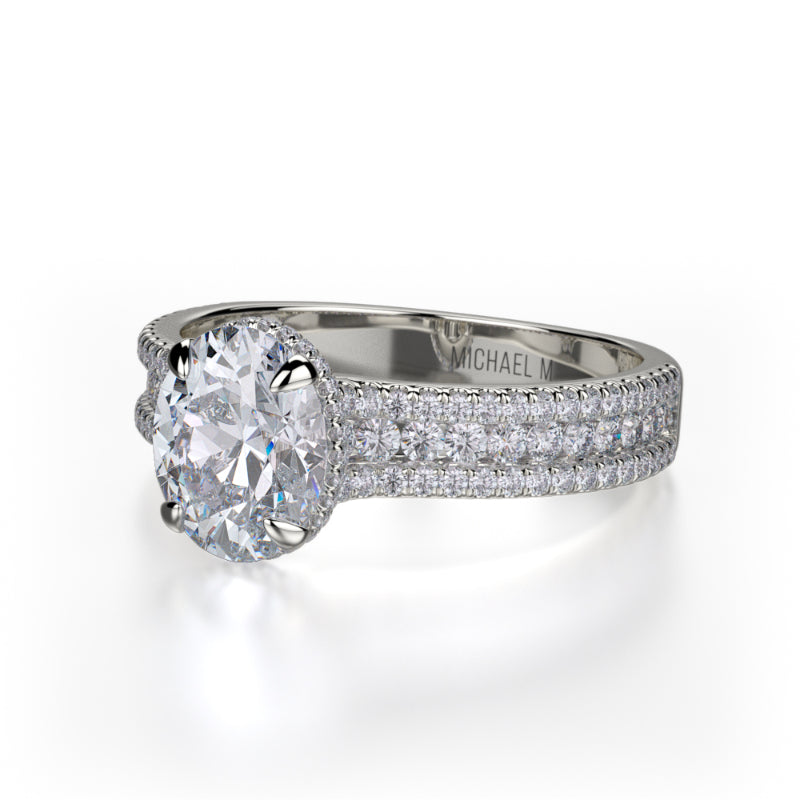 Michael M 18k White Gold Europa Engagement Ring