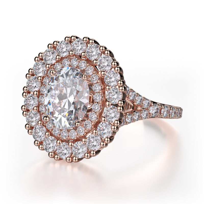 Michael M 18k Rose Gold Europa Engagement Ring