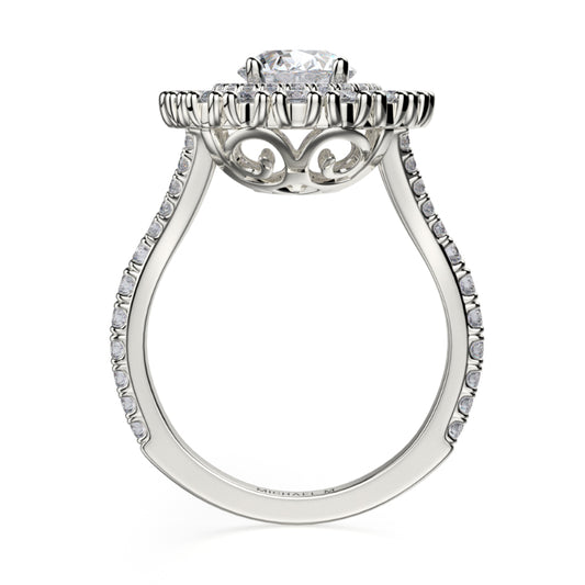 Michael M 18k White Gold Europa Engagement Ring